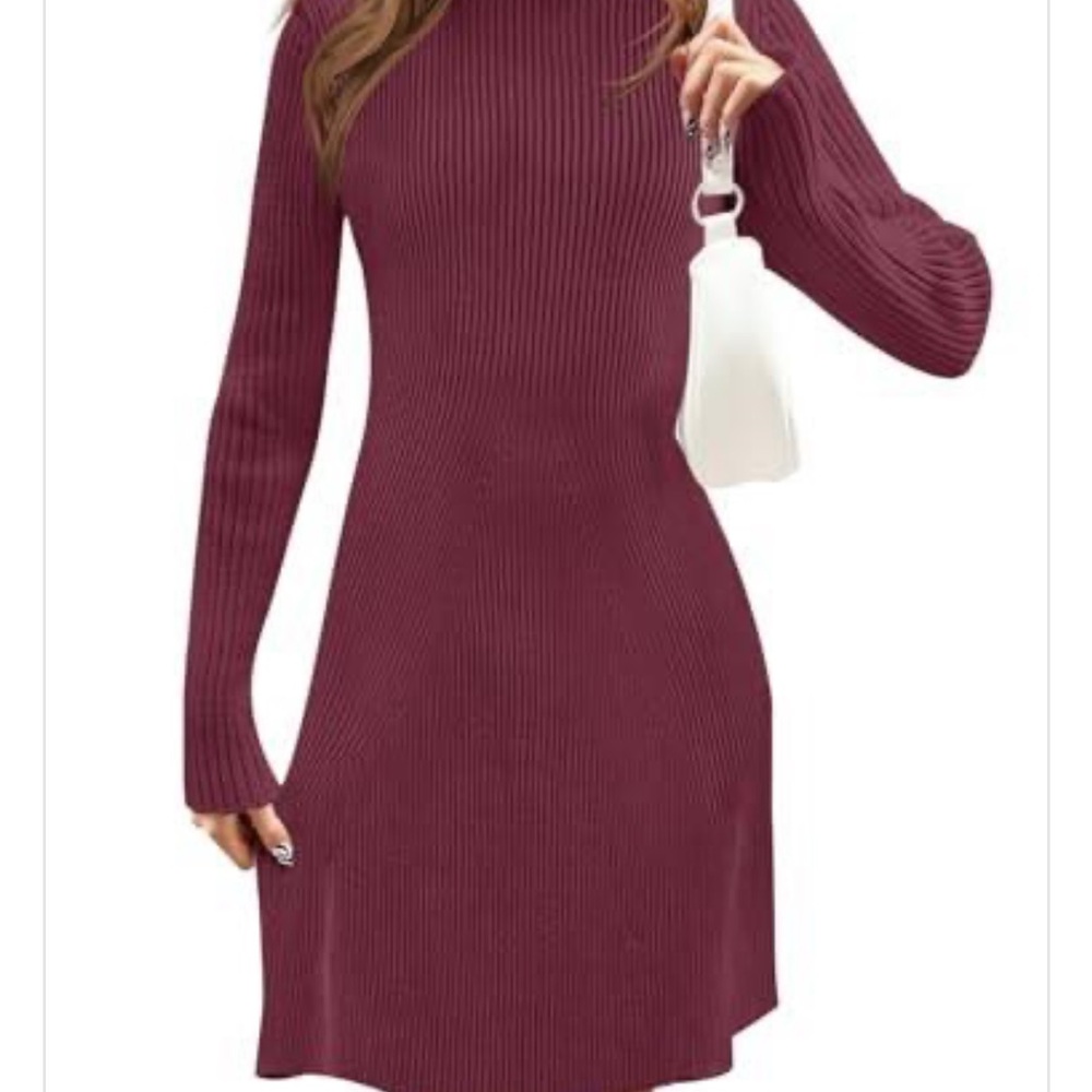 Elegant Burgundy Knit Dress